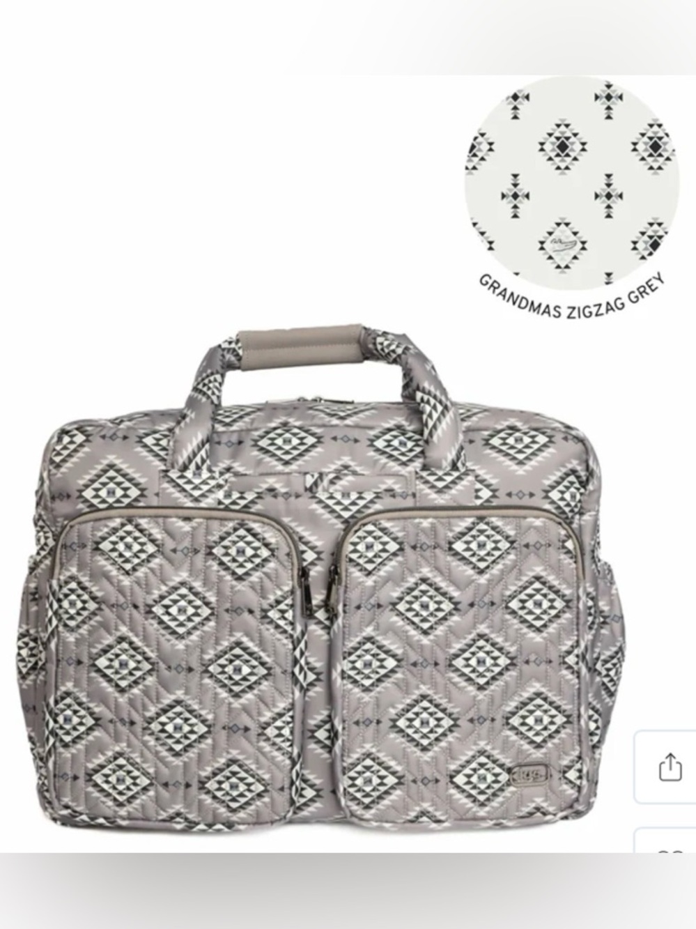 Lug Guild Collection Classic Drifter Duffel Bag. Honeycomb Crystal Grey. NWOT